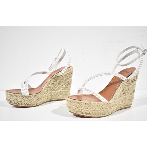 Christian Louboutin Mafaldina Zeppa 120 White Platform Wedge Sandal Heel Pump 40 - Picture 10 of 12